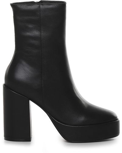 Bibi Lou Leather Boot With Heel - Black