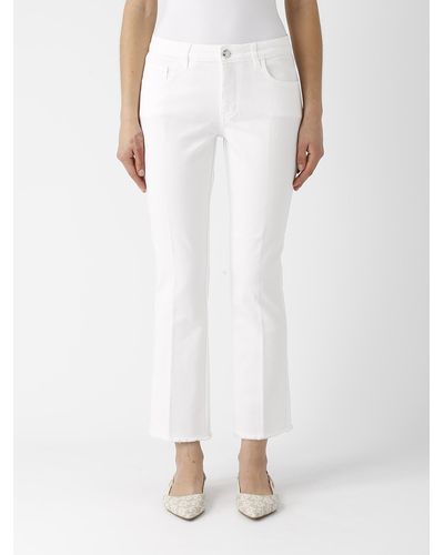 Fay Pant. Cropped F.Do Frangia Jeans - White