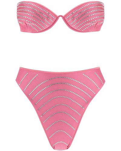 Oséree Bikini Set With Rhinestones - Pink