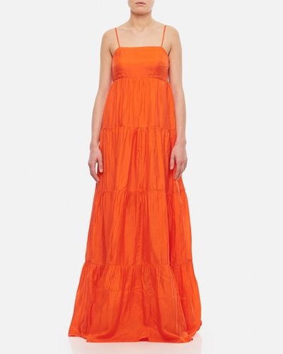 THE ROSE IBIZA Formentera Silk Maxi Dress - Orange
