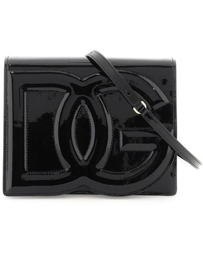 Dolce & Gabbana Patent Leather Crossbody Bag - Black