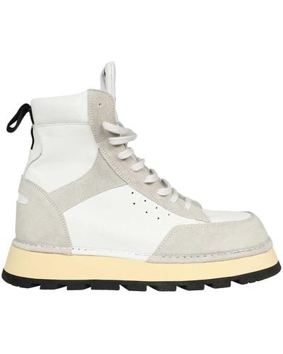 Spalwart Leather Lace-up Boots - White