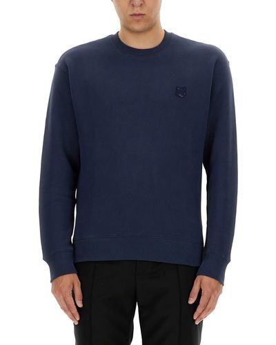 Maison Kitsuné Sweatshirt With Fox Patch - Blue