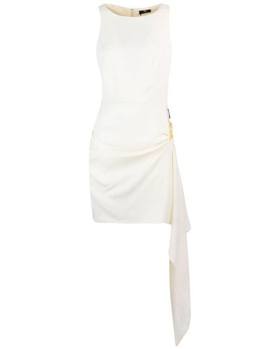 Elisabetta Franchi Sleeveless Draped Mini Dress - White