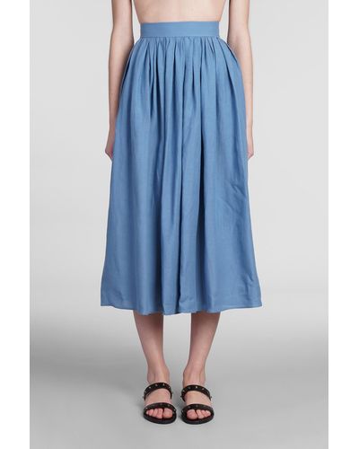 Chloé Skirt In Blue Linen