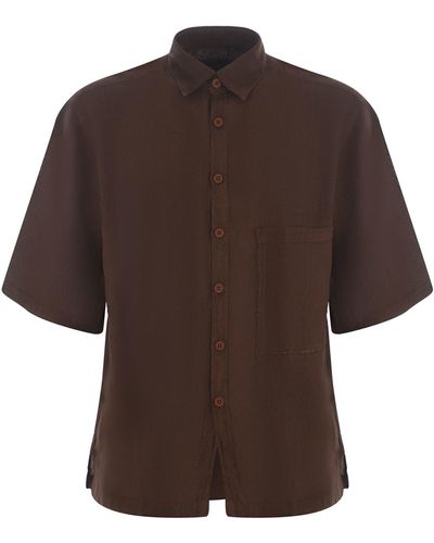 Costumein Shirt Stefano Made Of Linen - Brown