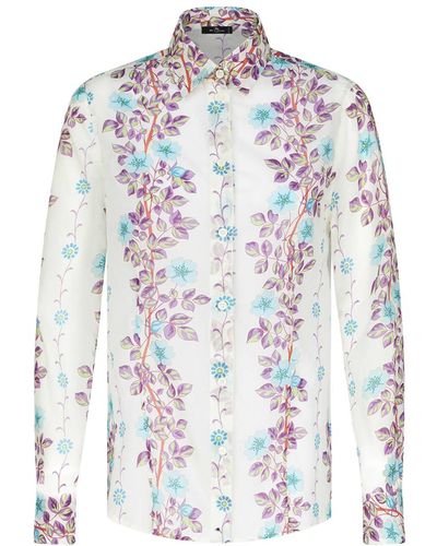 Etro Shirt With Placed Floral Print - White