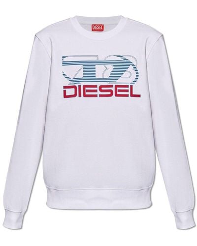 DIESEL 's-ginn' Sweatshirt With Logo, - White