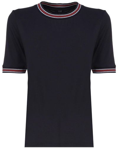 Fay T-Shirt With Contrasting Edges - Black