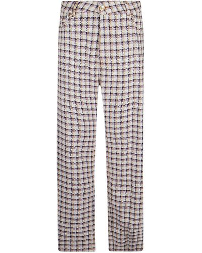 Etro Check Buttoned Trousers - Grey