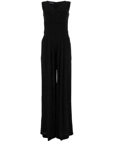 Alberta Ferretti V-Neck Long-Length Sleeveless Dress - Black
