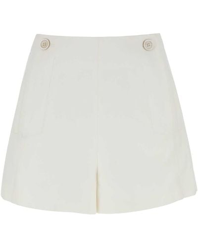 Chloé Wool Blend Shorts - White