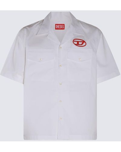 DIESEL White And Red Cotton Shirt