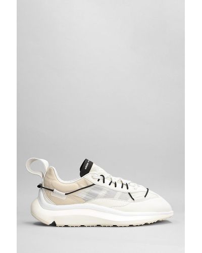 Y-3 Shiku Run Trainers In Beige Leather - Natural