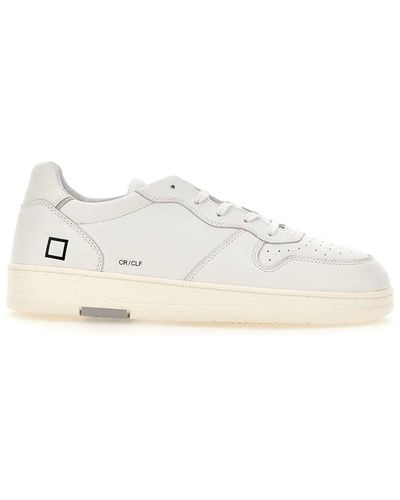 Date Court Calf Leather Trainers - White