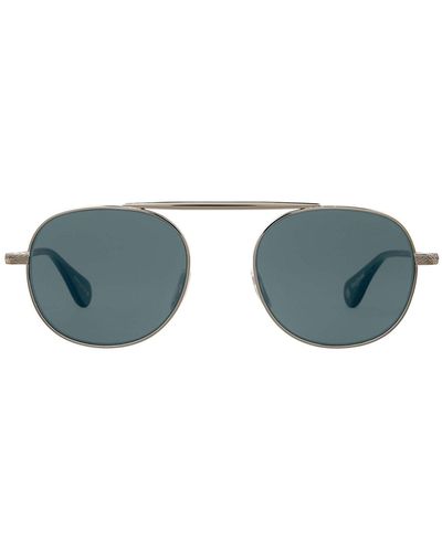Garrett Leight Van Buren Ii Sun-Sea/Flat Pure Smoke Sunglasses - Blue