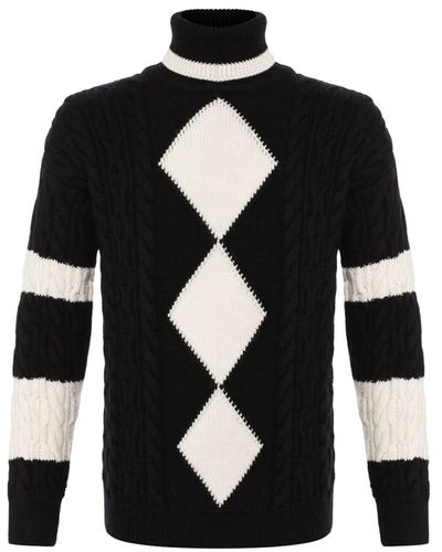 Saint Laurent Saint Laurent Wool Turtleneck Sweater Knit - Black