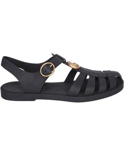 Gucci Buckle Strap Sandals - Black
