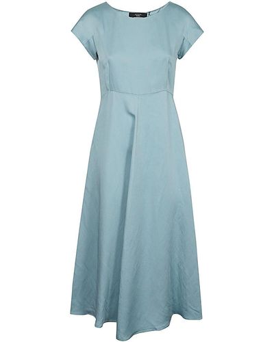 Weekend by Maxmara Boat Neck Short-Sleeved Dress - Blue