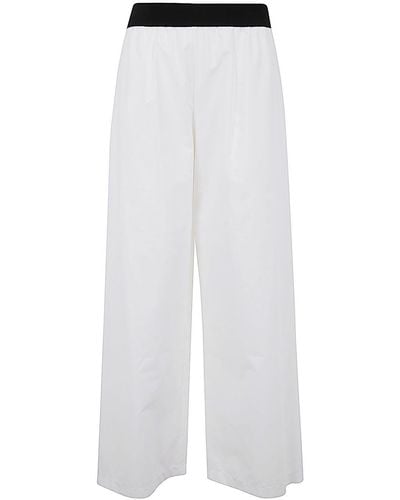 Maria Calderara Long Wide Trousers - White