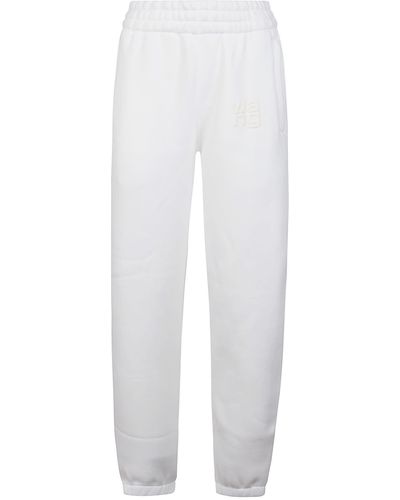 T By Alexander Wang Puff Paint Logo Esential Terry Classic Sweatpant - White