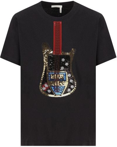 Chloé T-shirt Ricamata - Black