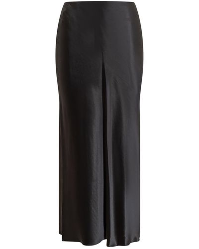 Ferragamo Satin Longuette Skirt - Black