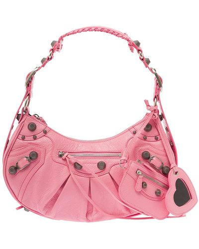 Balenciaga Le Cagole S Shoulder Bag With Removable Heart Mirror - Pink
