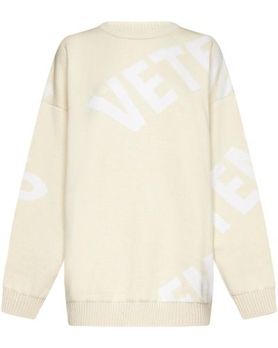 Vetements Giant Logo Merino Wool Sweater - White