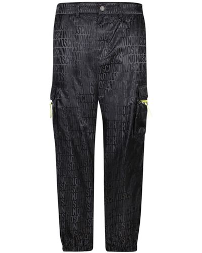 Moschino All Over Logo Trousers - Grey
