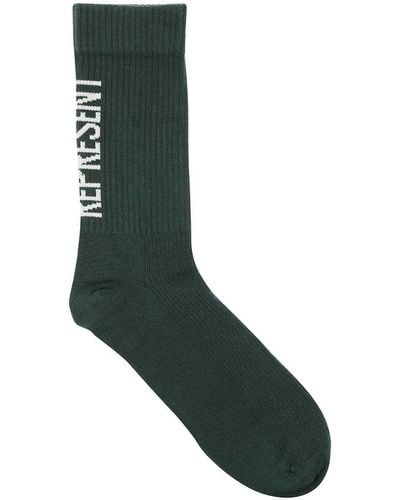 Represent Cotton Socks With Logo - Green