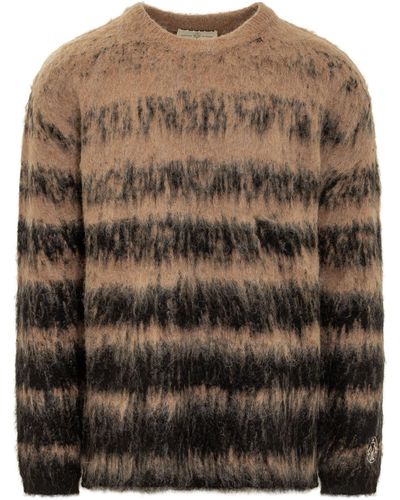 UNTITLED ARTWORKS Mohair Lines Sweater - Brown