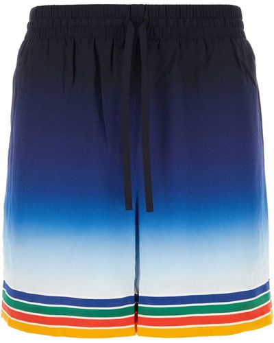 Casablancabrand Printed Silk Swimming Shorts - Blue