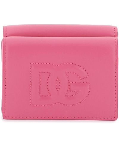 Dolce & Gabbana Dg Logo French Flap Wallet - Pink
