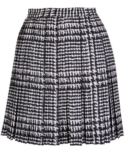 Ermanno Scervino Cady Trouser Skirt With Prince Of Wales Print - Black