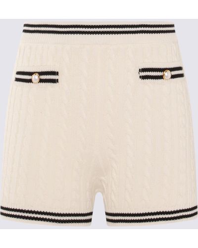 Alessandra Rich White Cotton Shorts - Natural