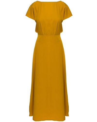 Mauro Grifoni Grigfoni Womans Mustard-colored Viscose Long Dress - Yellow