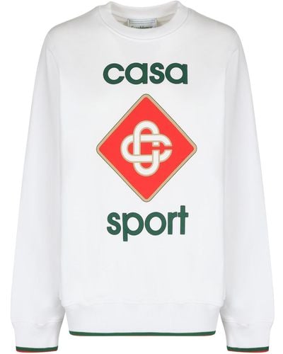 Casablancabrand Logo Detail Cotton Sweatshirt - White