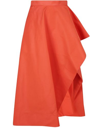 Alexander McQueen Wrap Long Skirt - Orange
