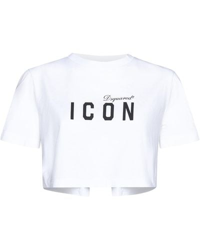 DSquared² Icon Cropped T-Shirt - White