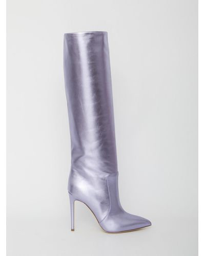 Paris Texas Lilac Leather Boots - Purple