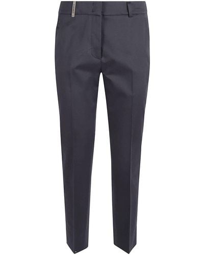 Peserico Mid-Rise Stretched Tailored Trousers - Blue