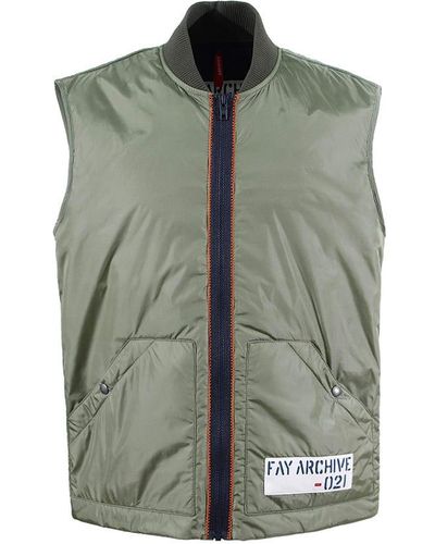 Fay Achive Padded Vest - Green