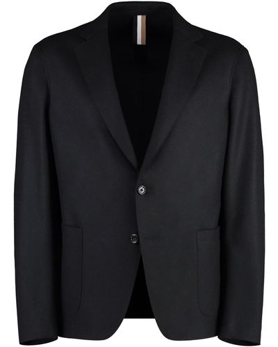 BOSS Single-Breasted Two-Button Jacket - Black