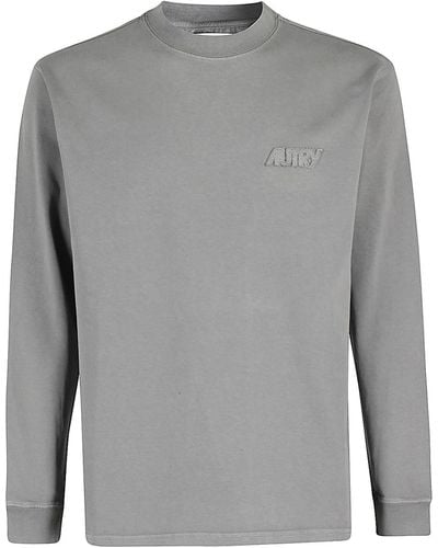 Autry Ls T Shirt Main Heavy Co Stone - Gray