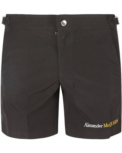 Alexander McQueen Logo Fitted Shorts - Gray