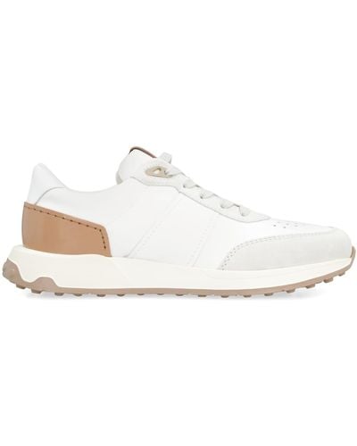 Tod's Leather And Fabric Low-top Sneakers - White