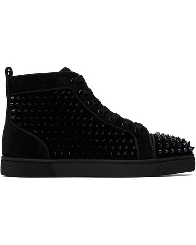 Christian Louboutin Louis Orlato Suede High-top Trainers - Black