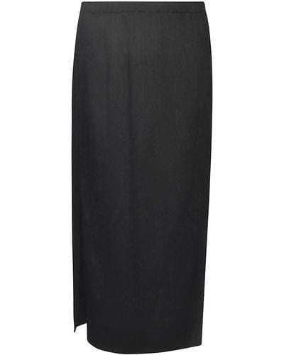 Forte Forte Side Slit Elastic Waist Skirt - Black