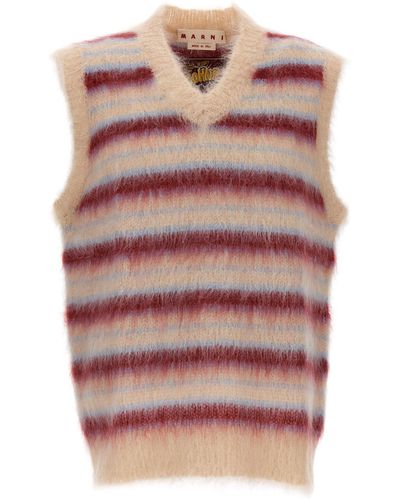 Marni Striped Mohair Vest Gilet - Multicolor
